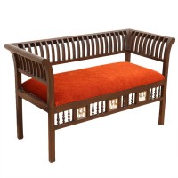 View ExclusiveLane Teak Wood Solid Wood 2 Seater(Finish Color - Walnut Brown) Price Online(ExclusiveLane)