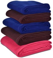 Divine Solid Single Fleece Blanket(Microfiber, Blue)