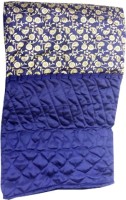 Royal Minchem Floral Double Comforter(Satin, Blue)