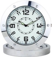 AUTOSITY Secrete Detective Round-Steel-Table-Clock Clock Spy Product Camcorder(Silver)