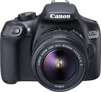 Canon EOS 1300D DSLR Camera Body with Single Lens: EF-S 18-55 IS II (16 GB SD Card + Carry Case)(Black)