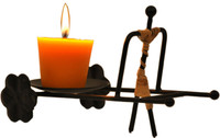 Aesthetic Decors Man Cart Iron 1 - Cup Candle Holder(Black, Pack of 1) RS.580.00