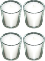 Madhulica Candles MADHULICA WHITE WAX GLASS CANDLES PACK OF 4 Candle(White, Pack of 4) - Price 190 85 % Off  
