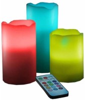 Shrih 12 Color Changing LED Flameless Scented With Remote Control Candle(Multicolor, Pack of 3) - Price 449 85 % Off  