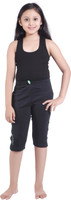 Red Ring Capri For Girls Solid Cotton Blend(Blue) Red Ring Capri For Girls Solid Cotton Blend(Blue)