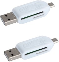 BB4 PACK OF 2 USB 2.0 + Micro USB OTG SD T-Flash Adapter for Cell Phone PC Card Reader(White)   Laptop Accessories  (BB4)