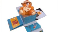 RMantra Sorry Explosion Box with Teddy Bear Greeting Card(Blue, Pack of 1)
