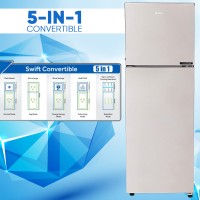 Haier 258 L Frost Free Double Door 2 Star (2020) Convertible Refrigerator (Grey Steel, HEF-25TGS)