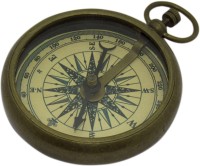 Creative Pure Direction Brass Made Antique Round Shape Handicraft Compass(Yellow)
