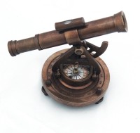 Creative Copper Color Pure Brass Telescope With Hndicraft Showpiece Compass(Multicolor)