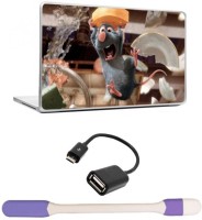 Skin Yard Ratatouille Laptop Skin -14.1 Inch with USB LED Light & OTG Cable (Assorted) Combo Set   Laptop Accessories  (Skin Yard)