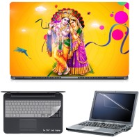 Skin Yard 3in1 Combo- Radha Krishna Yellow Laptop Skin with Screen Protector & Keyguard -15.6 Inch Combo Set   Laptop Accessories  (Skin Yard)