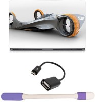 Skin Yard Futurustic Car Laptop Skin with USB LED Light & OTG Cable - 15.6 Inch Combo Set   Laptop Accessories  (Skin Yard)