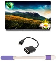 Skin Yard Air Balloon Nature Laptop Skin with USB LED Light & OTG Cable - 15.6 Inch Combo Set   Laptop Accessories  (Skin Yard)