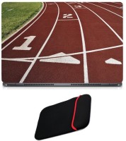 Skin Yard Race Track Laptop Skin with Reversible Laptop Sleeve - 15.6 Inch Combo Set   Laptop Accessories  (Skin Yard)