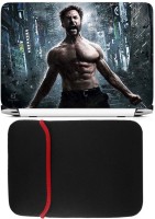 View FineArts Angry Wolverine Laptop Skin with Reversible Laptop Sleeve Combo Set Laptop Accessories Price Online(FineArts)