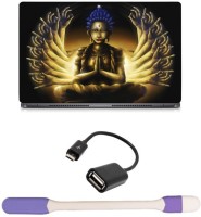 Skin Yard Trippy Buddha Laptop Skin with USB LED Light & OTG Cable - 15.6 Inch Combo Set   Laptop Accessories  (Skin Yard)
