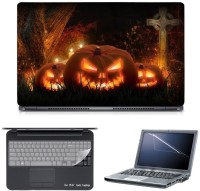 Skin Yard Halloween Pumpkin Laptop Skin with Screen Protector & Keyboard Skin -15.6 Inch Combo Set   Laptop Accessories  (Skin Yard)