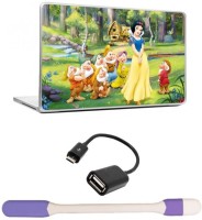 Skin Yard Disney Princess Laptop Skin -14.1 Inch with USB LED Light & OTG Cable (Assorted) Combo Set   Laptop Accessories  (Skin Yard)