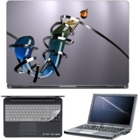 Skin Yard 3D Glass Abstract Art Laptop Skin with Screen Protector & Keyboard Skin -15.6 Inch Combo Set   Laptop Accessories  (Skin Yard)