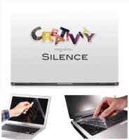 Skin Yard Creative Requires Silence Laptop Skin Decal with Keyguard & Screen Protector -15.6 Inch Combo Set   Laptop Accessories  (Skin Yard)