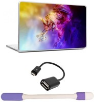 Skin Yard Ultra Violet Unicom Laptop Skins with USB LED Light & OTG Cable - 15.6 Inch Combo Set   Laptop Accessories  (Skin Yard)