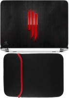 FineArts Three Red Lines Laptop Skin with Reversible Laptop Sleeve Combo Set   Laptop Accessories  (FineArts)