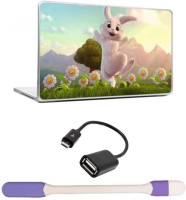 Skin Yard Rabbit Cartoon Laptop Skin with USB LED Light & OTG Cable - 15.6 Inch Combo Set   Laptop Accessories  (Skin Yard)