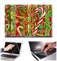 Skin Yard Candy Canes Laptop Skin Decal with Keyguard & Screen Protector -15.6 Inch Combo Set   Laptop Accessories  (Skin Yard)