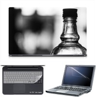 Skin Yard Black & White Bottle Laptop Skin Decal with Keyguard & Screen Protector -15.6 Inch Combo Set   Laptop Accessories  (Skin Yard)