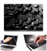 Skin Yard Black White Chain Laptop Skin Decal with Keyguard & Screen Protector -15.6 Inch Combo Set   Laptop Accessories  (Skin Yard)