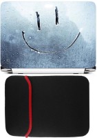 FineArts Smiley Glass Laptop Skin with Reversible Laptop Sleeve Combo Set   Laptop Accessories  (FineArts)