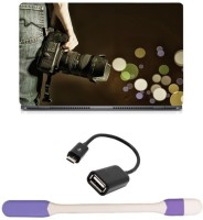 Skin Yard Camera Laptop Skin with USB LED Light & OTG Cable - 15.6 Inch Combo Set   Laptop Accessories  (Skin Yard)