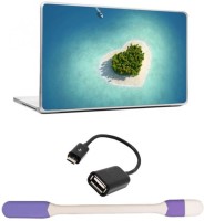 Skin Yard Heart Shape Island Laptop Skin -14.1 Inchs with USB LED Light & OTG Cable (Assorted) Combo Set   Laptop Accessories  (Skin Yard)