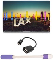Skin Yard Lax Hotel Grand View Laptop Skin -14.1 Inch with USB LED Light & OTG Cable (Assorted) Combo Set   Laptop Accessories  (Skin Yard)