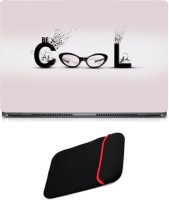 Skin Yard Be Cool Eye Glasses Abstract Sparkle Laptop Skin/Decal with Reversible Laptop Sleeve - 14.1 Inch Combo Set   Laptop Accessories  (Skin Yard)