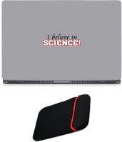 Skin Yard I Believe In Science Sparkle Laptop Skin/Decal with Reversible Laptop Sleeve - 14.1 Inch Combo Set   Laptop Accessories  (Skin Yard)