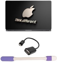 Skin Yard Think Different Apple Laptop Skin with USB LED Light & OTG Cable - 15.6 Inch Combo Set   Laptop Accessories  (Skin Yard)