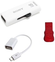 Sony 16 GB pendrive with OTG cable and card Reader Combo Set   Laptop Accessories  (Sony)