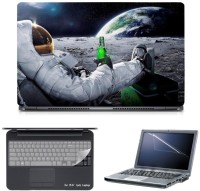 Skin Yard Astronaut Chilling On Moon Laptop Skin with Screen Protector & Keyguard -15.6 Inch Combo Set   Laptop Accessories  (Skin Yard)