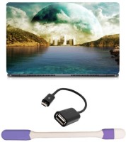 Skin Yard Fantasy City Sky Line Laptop Skin with USB LED Light & OTG Cable - 15.6 Inch Combo Set   Laptop Accessories  (Skin Yard)