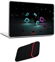 Skin Yard 3D Dark Laptop Skin with Reversible Laptop Sleeve - 15.6 Inch Combo Set   Laptop Accessories  (Skin Yard)