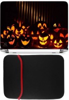 FineArts Hollowin Pumpkins Laptop Skin with Reversible Laptop Sleeve Combo Set   Laptop Accessories  (FineArts)