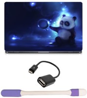 Skin Yard Cute Panda Night Laptop Skin with USB LED Light & OTG Cable - 15.6 Inch Combo Set   Laptop Accessories  (Skin Yard)