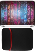 FineArts Multicolour Pattern Laptop Skin with Reversible Laptop Sleeve Combo Set   Laptop Accessories  (FineArts)