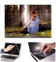 Skin Yard Alone But Not Lonely Girl Laptop Skin Decal with Keyguard & Screen Protector -15.6 Inch Combo Set   Laptop Accessories  (Skin Yard)