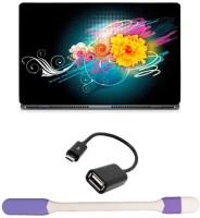 Skin Yard Colourful Smoking Effect Laptop Skin with USB LED Light & OTG Cable - 15.6 Inch Combo Set   Laptop Accessories  (Skin Yard)