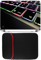View FineArts Keypad Color Led Laptop Skin with Reversible Laptop Sleeve Combo Set Laptop Accessories Price Online(FineArts)