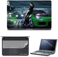 Skin Yard Need For Speed Rivals Green Car Laptop Skin with Screen Protector & Keyguard -15.6 Inch Combo Set   Laptop Accessories  (Skin Yard)