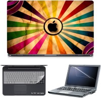 Skin Yard 3in1 Combo- Coloured Graphic Black Apple Laptop Skin with Screen Protector & Keyguard -15.6 Inch Combo Set   Laptop Accessories  (Skin Yard)